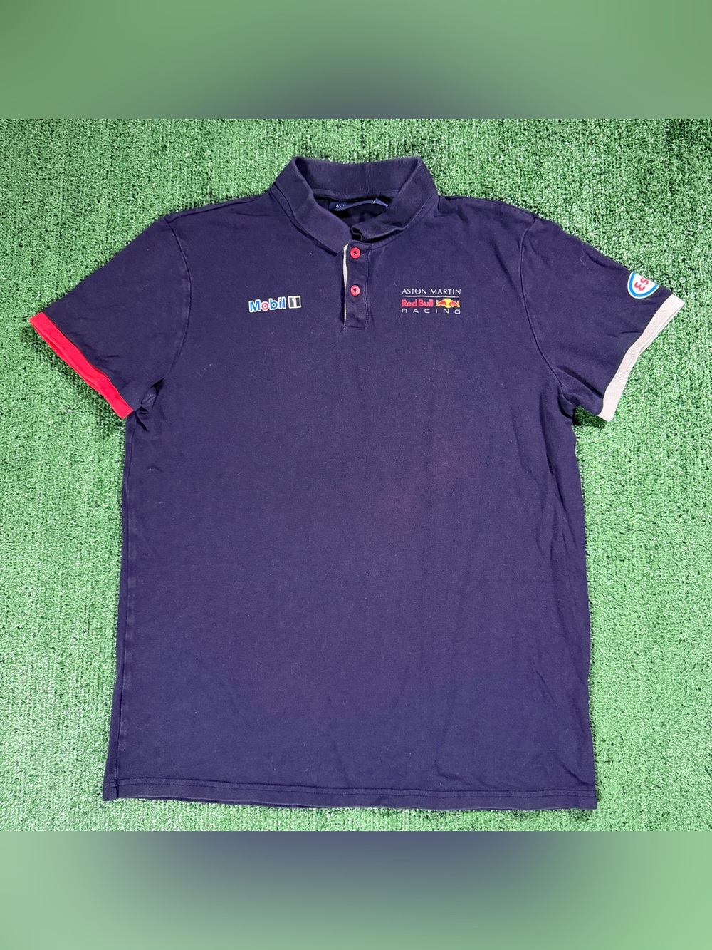 Mens Aston Martin Red Bull Racing Polo Shirt Size Large